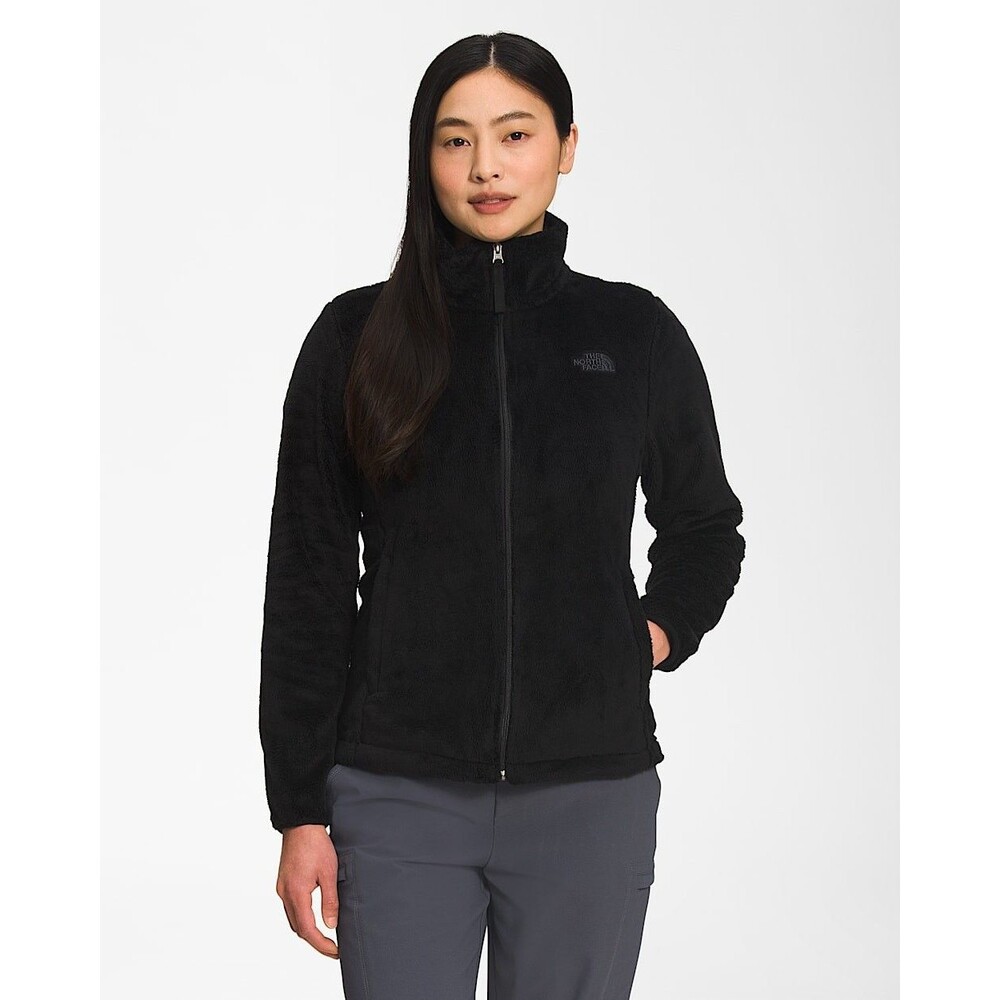 North Face Osito Women L Black High Pile Fleece Full Zip Lightweight Jacket C782